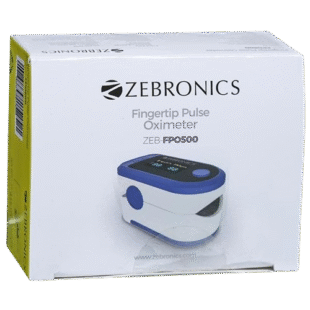 Zebronics ZEB-FPO500 Pulse Oximeter – LCD Display, Compact Design, White & Blue