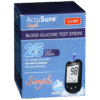 AccuSure Simple Blood Glucose Test Strips – Pack of 25 for AccuSure Simple Glucometer