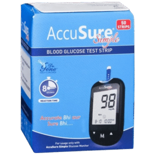AccuSure Simple Blood Glucose Test Strips – Pack of 50 for AccuSure Simple Glucometer