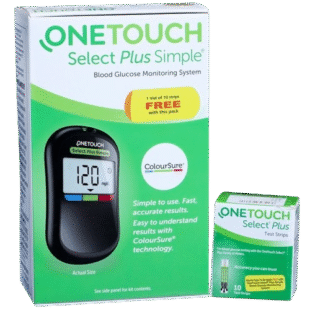 OneTouch Select Plus Simple Blood Glucose Monitoring System (Free 1 Vial of 10 Strips)