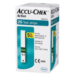 Accu-Chek Active Blood Glucose Test Strips Pack of 25