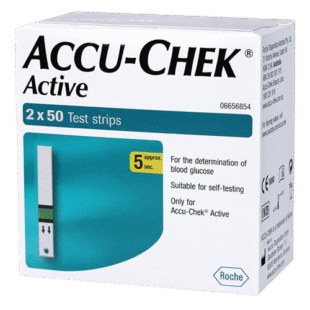 Accu-Chek Active Blood Glucose Test Strips Pack of 2 x 50