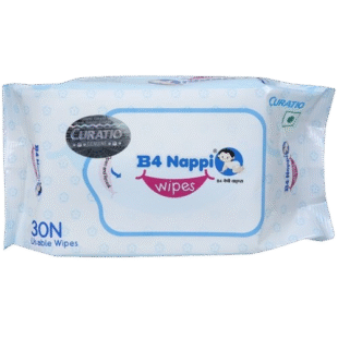 B4 Nappi Baby Wipes White | Pack of 30 | 15 cm x 20 cm