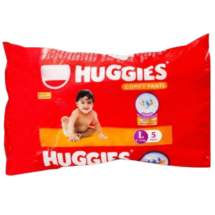 Huggies Comfy Pants Diapers Large (9–14 kg), Pack of 5, Pouch Pack