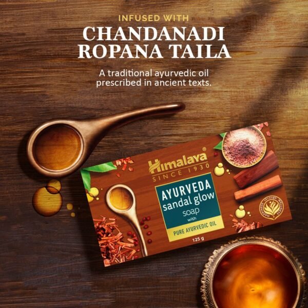 Himalaya Ayurveda Sandal Glow Soap - Image 3