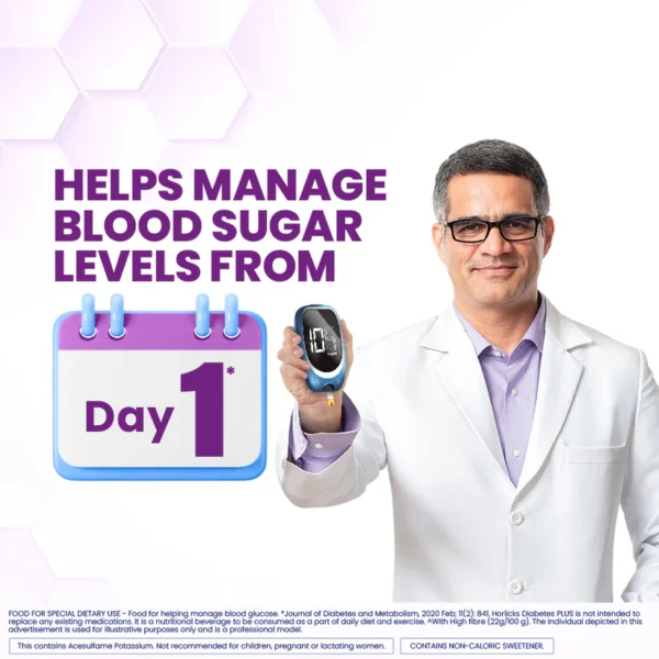 Horlicks Diabetes Plus Vanilla Powder Refill   Helps Manage Blood Sugar 400g - Image 6
