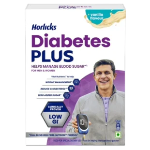 Horlicks Diabetes Plus Vanilla Powder Refill   Helps Manage Blood Sugar 400g