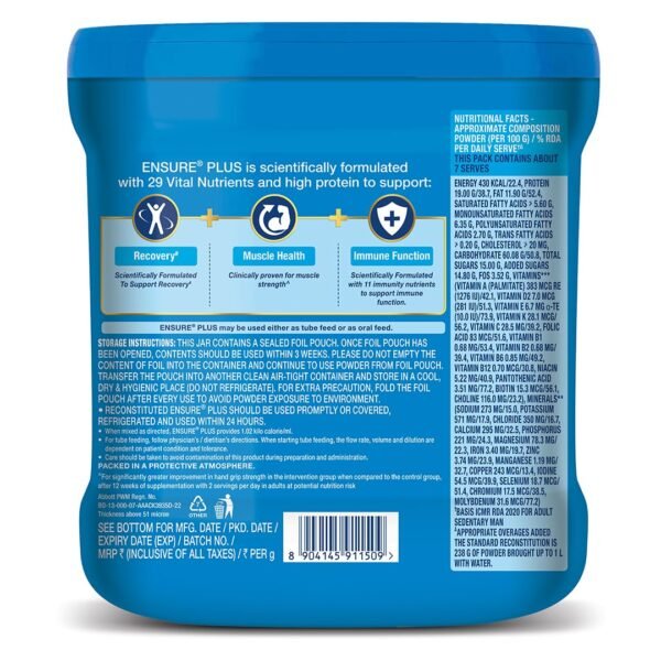 Ensure Plus Vanilla Powder Jar - 400g - Image 2