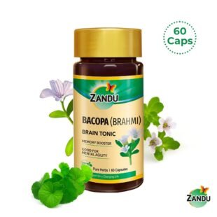 Zandu Brahmi Capsules to Boost Memory, Focus & Alertness (Pack of 60 Capsules)