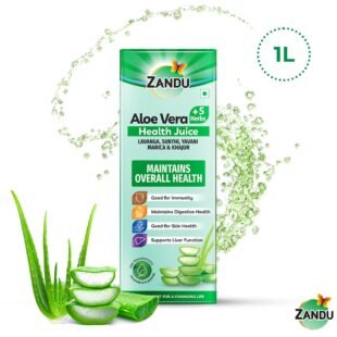 Zandu Ayurvedic Aloe Vera Juice – 1 Litre | With 5 Ayurvedic Herbs | Supports Immunity, Digestion & Skin Health