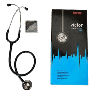 Hicks Victor Stethoscope (Grey) | Dual Lumen Tube | Pack of 1