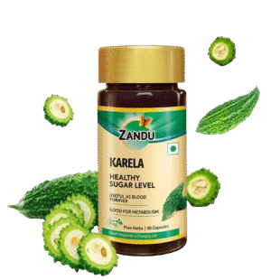 Zandu Karela Capsules for Blood Sugar Control & Blood Purification (Pack of 60 Capsules)