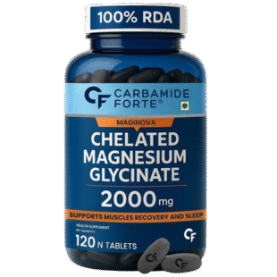 Carbamide Forte Chelated Magnesium Glycinate 2000mg Per Serving – 120 Veg Tablets