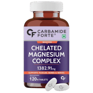 Carbamide Forte Chelated Magnesium Citrate Oxide Supplement – 1382.91mg Per Serving | 120 Veg Tablets | For Men & Women (18+)