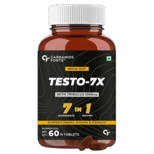 Carbamide Forte Testosterone Supplement Capsules for Men with Tribulus 1000mg – Pack of 60 Veg Tablets