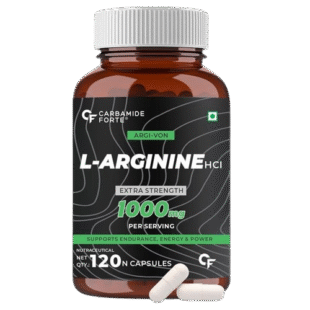 Carbamide Forte L-Arginine & Creatine 1000mg Supplement for Adults |120 Veg Capsules | Pack of 1