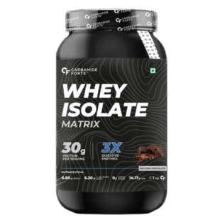 Carbamide Forte Whey Isolate Matrix | Belgian Chocolate Flavour | Vegetarian- Pack of 1 (1Kg)