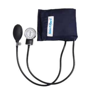 SMARTCARE Aneroid Sphygmomanometer SCH 200A | Durable Blood Pressure Monitor with Latex-Free Rubber Bulb | Mercury-Free Measurement | Nylon Fabric Cuff | Large Easy-to-Read Dial | Pack of 1