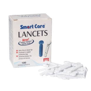 Smartcare Lancet Needles Flat White | 30 Gauge Sterile Flat Lancets | Advanced Glide Control | Compatible with Accu-Chek Softclix Device | Pack of 100