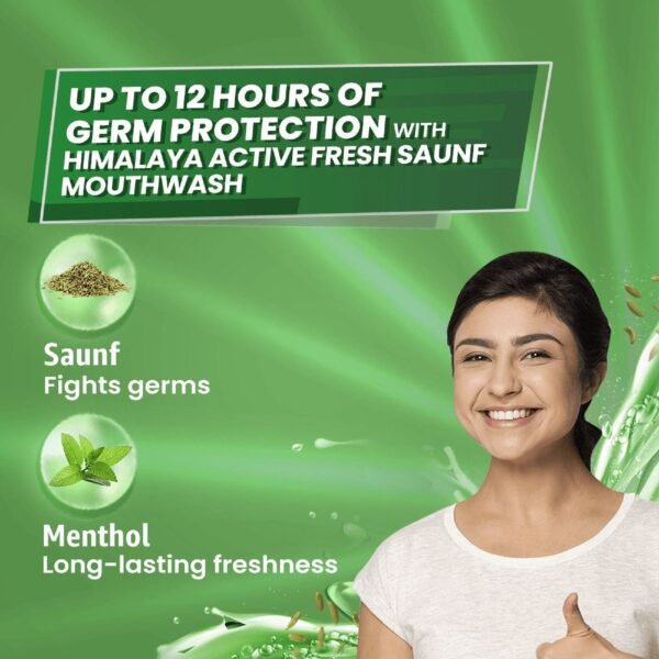 Himalaya Active Fresh Saunf Mouthwash 215ml (Pack of 1) - Image 2