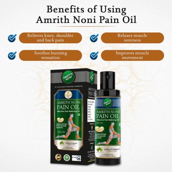 Amrith Noni Pain Oil – 100 ml (Pack of 1) - Image 2