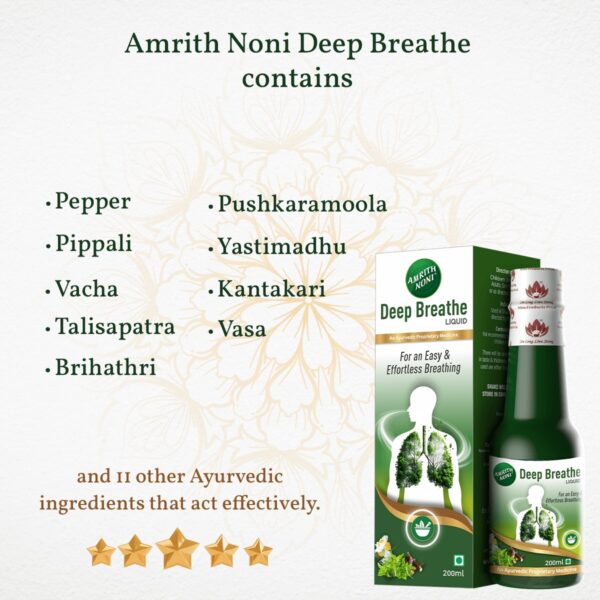 Amrith Noni Deep Breathe – 200 ml (Pack of 1) - Image 2