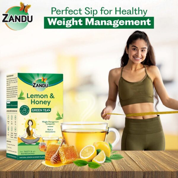 Zandu Lemon & Honey Green Tea | 100% Ayurvedic Blend with Natural Flavours | (Pack of 25 Tea Bags) - Image 11