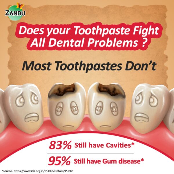 Zandu Dantveer Ayurvedic Toothpaste | Fights 9 Oral Problems | 100% Ayurvedic with Irimedadi Taila & 40 Herbs - Image 13