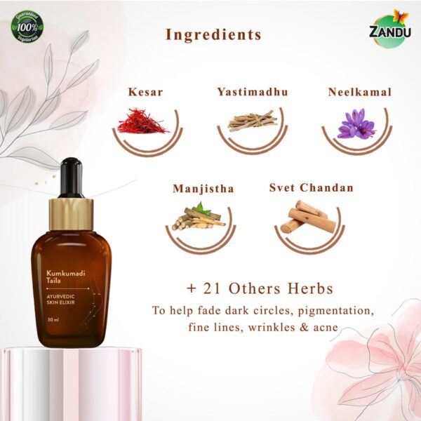 Zandu Kumkumadi Taila (Kumkumadi Oil) 30 ml - Image 8
