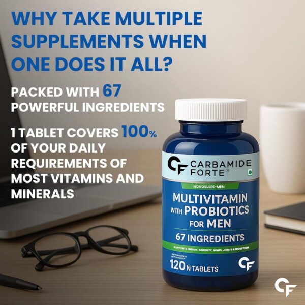 Carbamide Forte Multivitamin Tablet for Men with 120 Vegetarian Tablets (Pack of 1) - Image 9