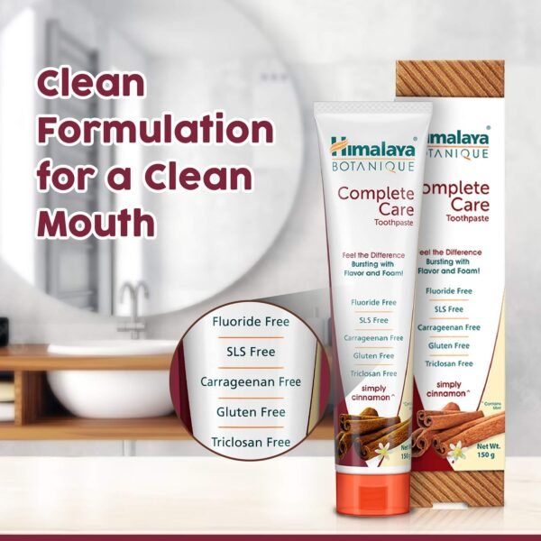 Himalaya BOTANIQUE Complete Care Toothpaste (Simply Cinnamon) 150g (Pack of 1) - Image 4