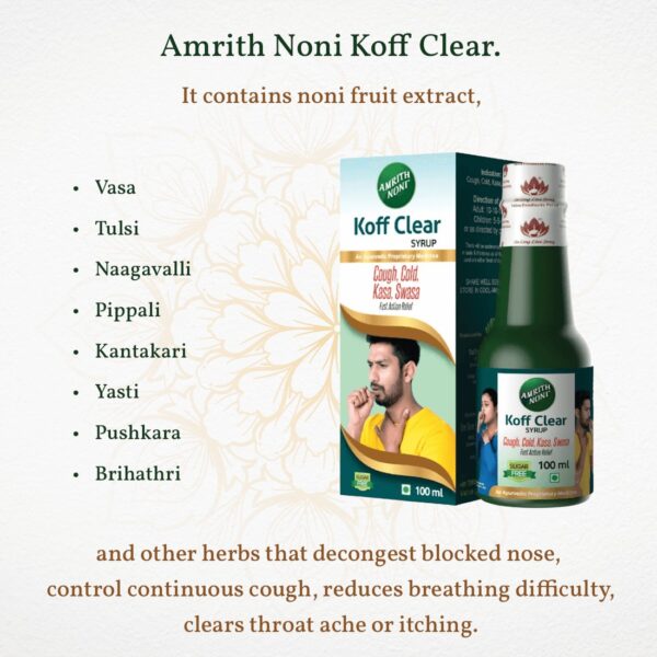 Amrith Noni Koff Clear Syrup – 100 ml (Pack of 1) - Image 4