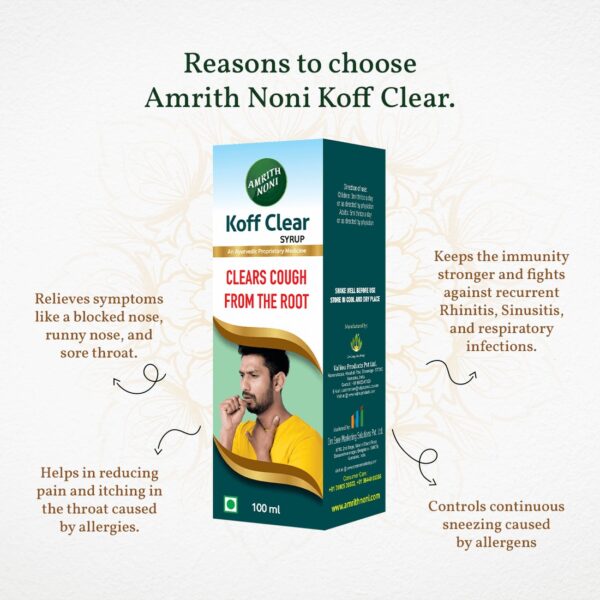 Amrith Noni Koff Clear Syrup – 100 ml (Pack of 1) - Image 5