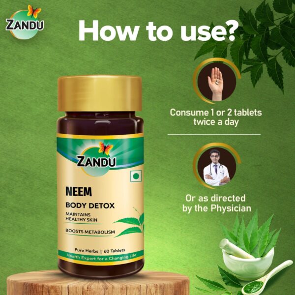 Zandu Neem Tablets (Pack of 60) - Image 4