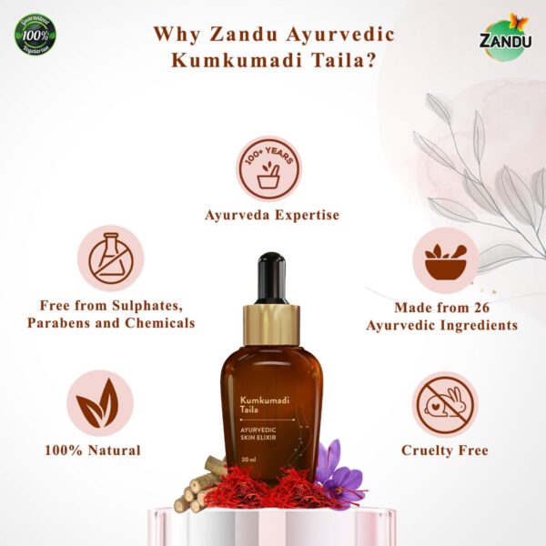 Zandu Kumkumadi Taila (Kumkumadi Oil) 30 ml - Image 6