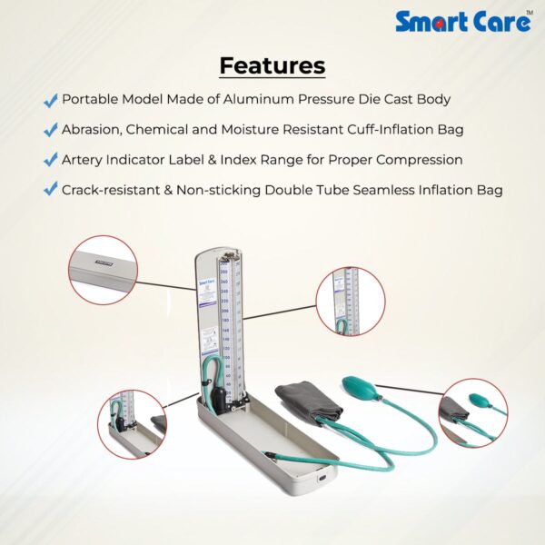 Smartcare Mercury Blood Pressure Monitor (Blue) - Image 7