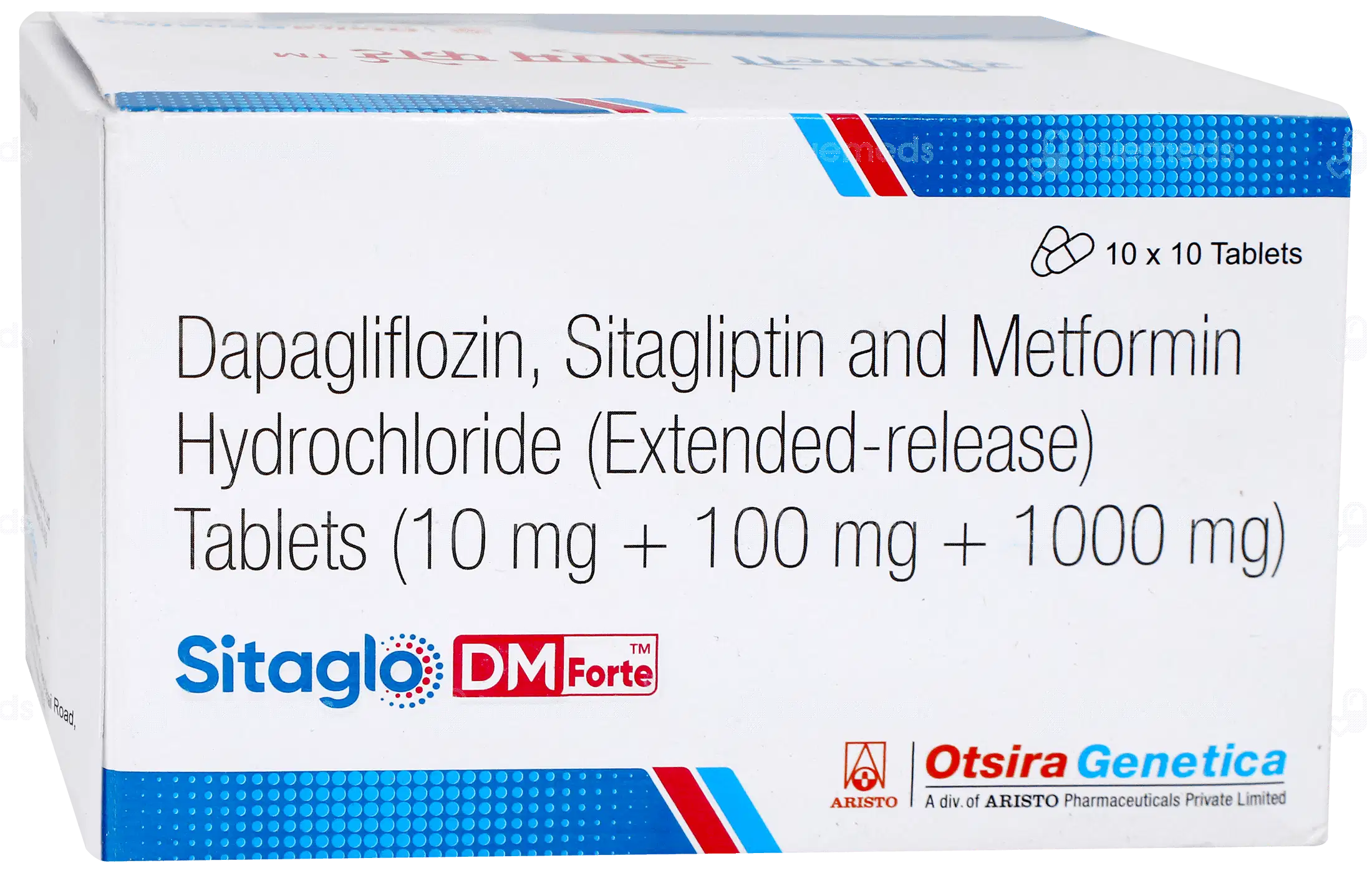 Sitaglo DM Forte 10mg/1000mg/100mg Tablet - Image 3