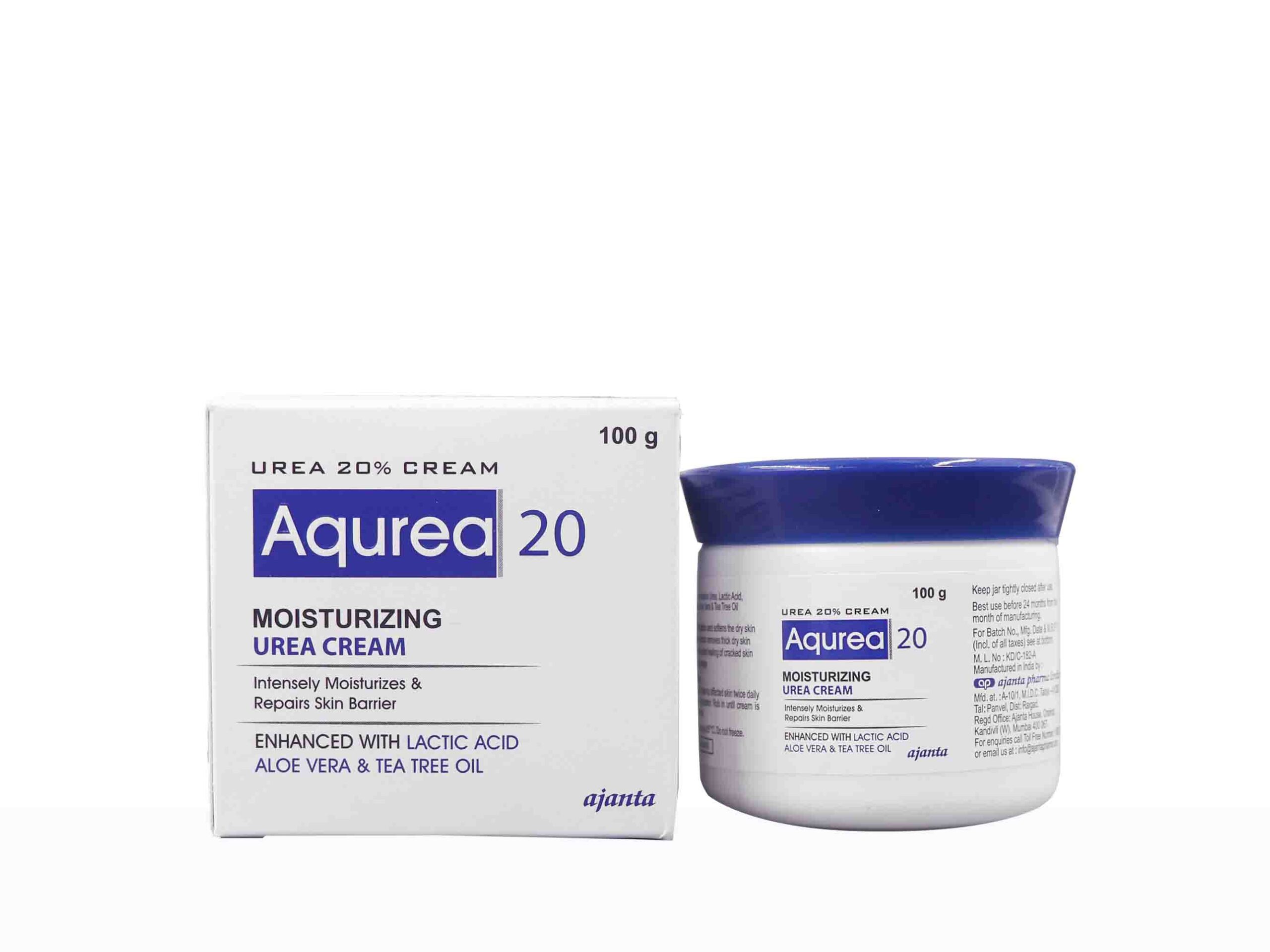 Aqurea 20 Moisturizing Urea Cream with Lactic Acid, Aloe Vera'100GM - Image 4
