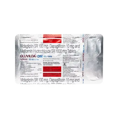 Gluvilda DM 10mg/1000mg/100mg Tablet - Image 2