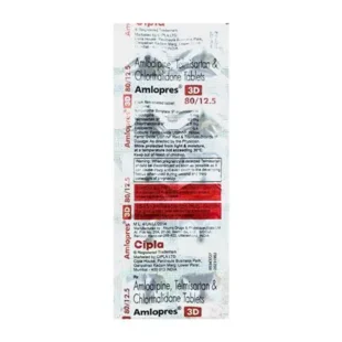 Amlopres 3D 80mg/5mg/12.5mg Tablet