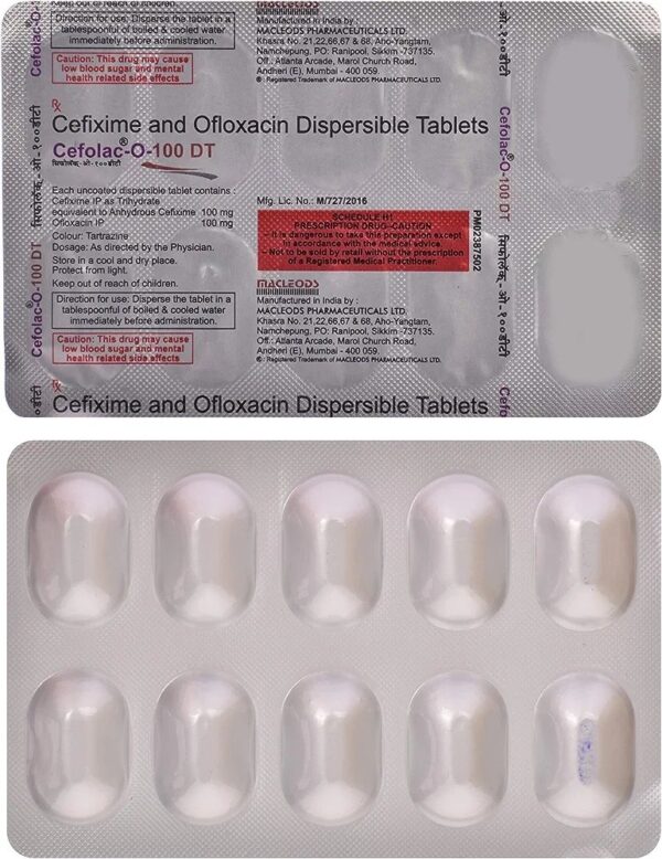 Cefolac-O 100mg/100mg Tablet DT