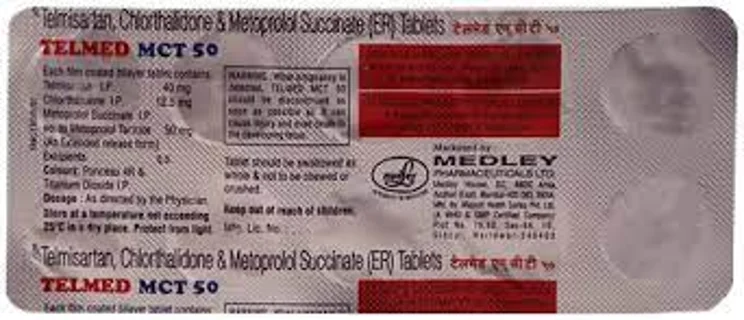 Telmed Mct 12.5mg/50mg/40mg Tablet