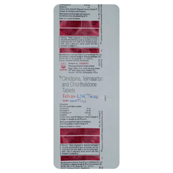 Telvas LNC 40mg/10mg/6.25mg Tablet - Image 2