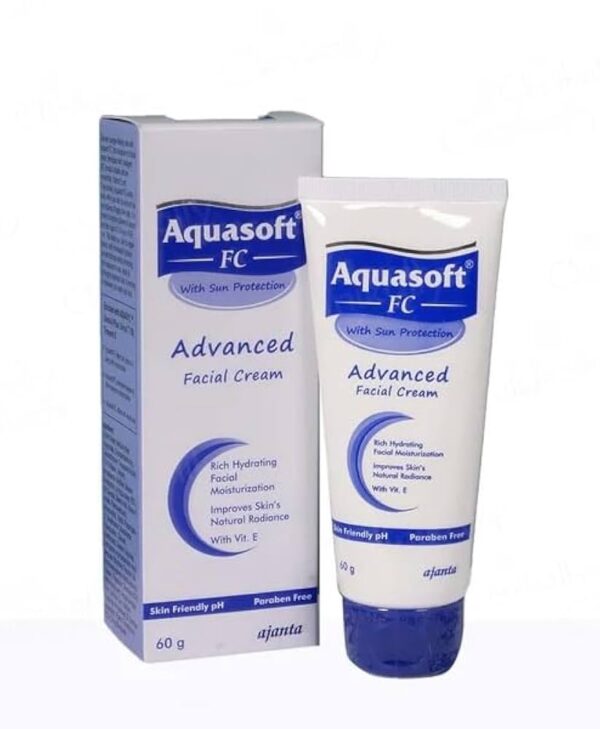 Aquasoft FC Advanced Facial Cream with Sun Protection | Paraben-Free Face Care Product with Vitamin E 60g