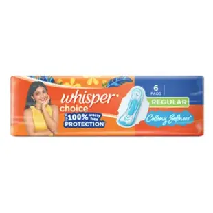 Whisper Choice Sanitary Pads Regular,6 Count