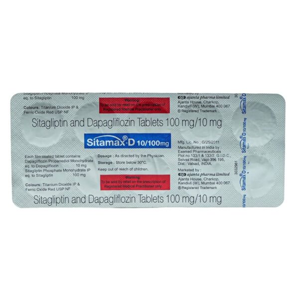 Sitamax D 10mg/100mg Tablet - Image 4