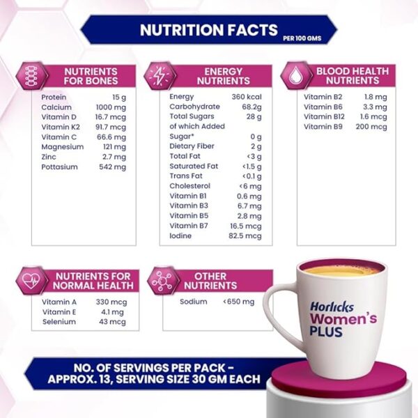 Horlicks Women's Plus Caramel Jar, 400 g - Image 4