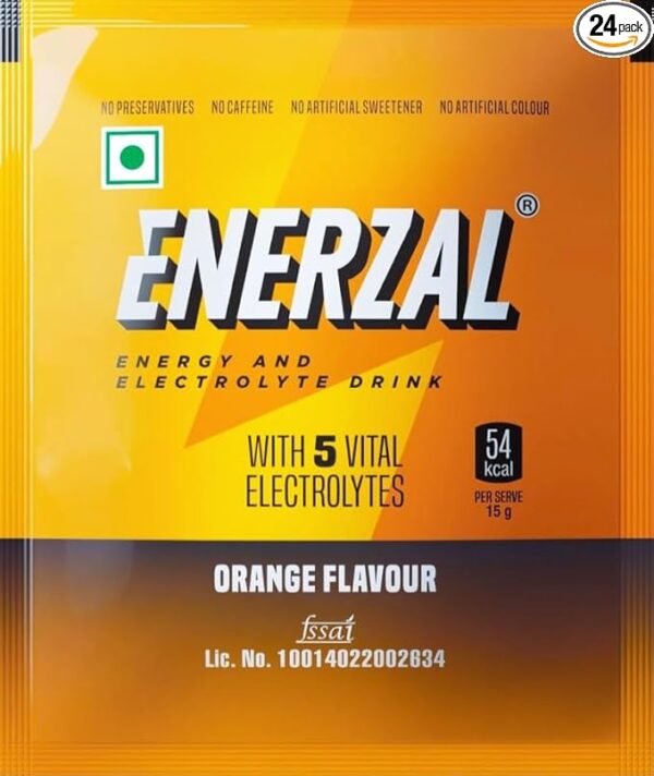 Enerzal Enerzal Energy & Electrolyte Drink with 5 Vital Electrolytes | For Stomach Care | Flavour Powder Orange