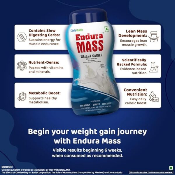 Endura Mass Weight Gainer | Flavour Vanilla - Image 5
