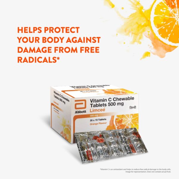 Limcee Vitamin C Chewable Tablet | Flavour Orange - Image 2